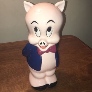 Vintage94 Porky Pig LooneyTune Porcelain PiggyBank